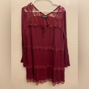 Shyanne Size XL Country Wear Red Dress Top With Slip
